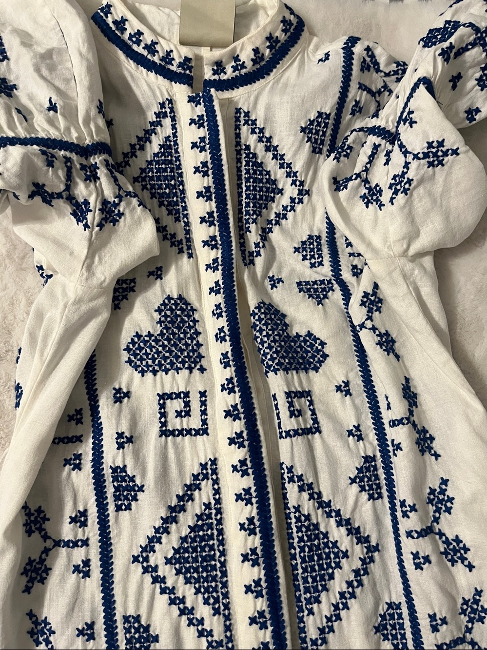 FARM Rio Cross-Stitch Blue and White Dress - Picture 15 of 16